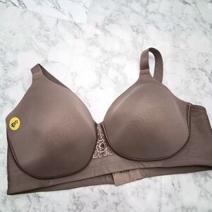 🌰Vanity Fair Chocolate Bra with Floral Lace
